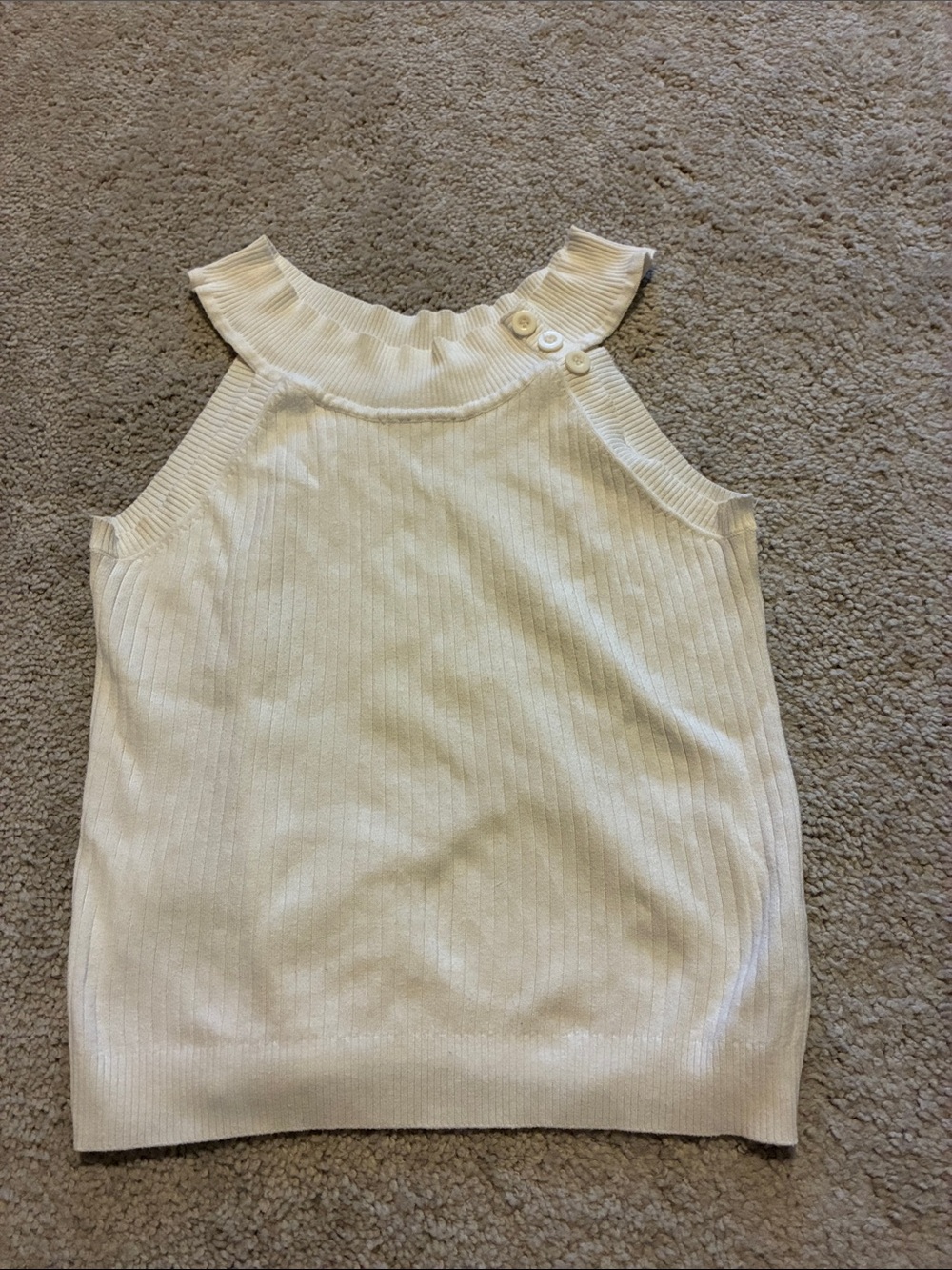 Cream Ribbed Halter Knit Top.
Super cute.
